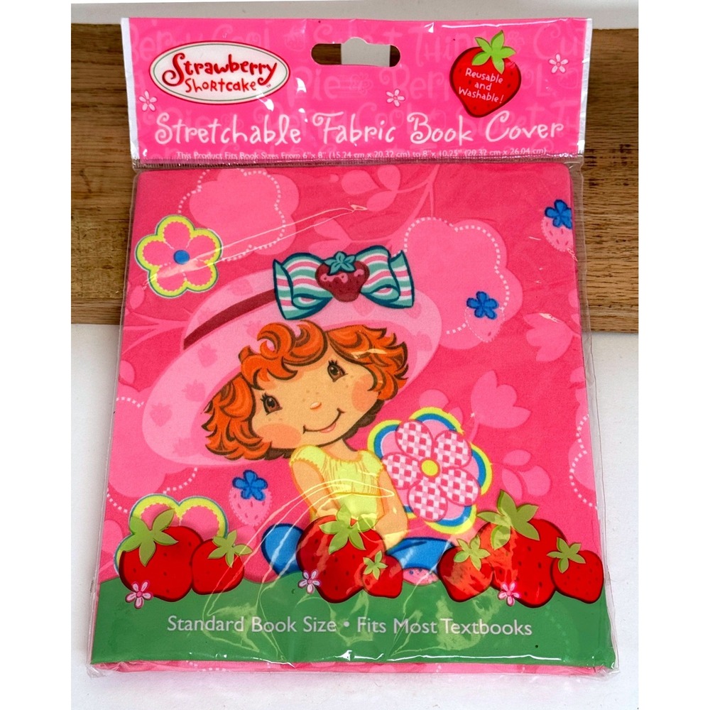 Strawberry Shortcake Fabric Book Cover Girls OS Pink Y2K School Supplies Retro